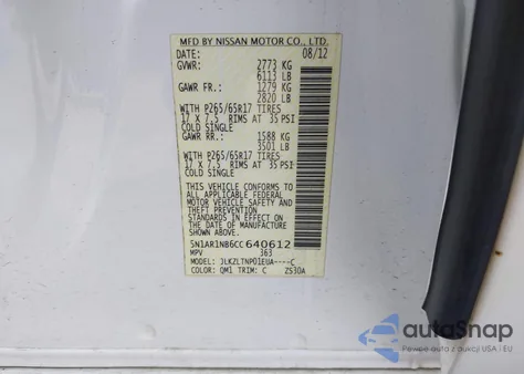 2012 Nissan Pathfinder Sv from USA, damaged, VIN 5N1AR1NB6CC640612